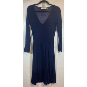 Sparrow Anthropologie Women’s Size S Navy Blue Fit and Flare Midi Knit Dress D25